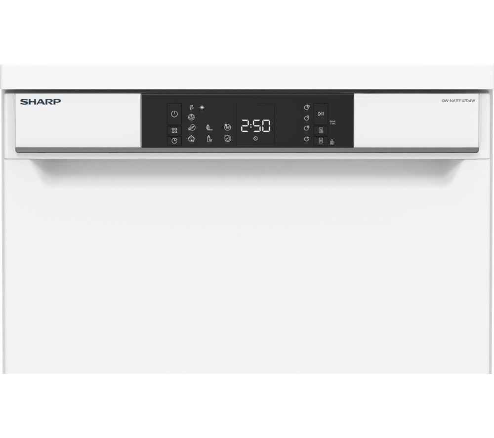 SHARP QW-NA1FF47D4W-EN Full-size Dishwasher - White image number 8 of 9