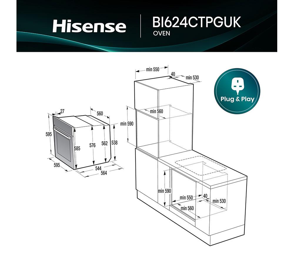 HISENSE Hi2 BI624CTPGUK Plug-in Electric Oven - Black Inox image number 14 of 24