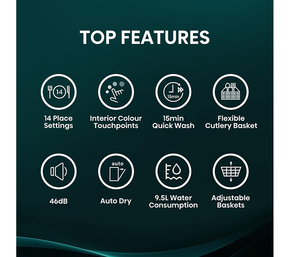 HISENSE HV642C65UK Full-size Fully Integrated Dishwasher image number 2 of 19