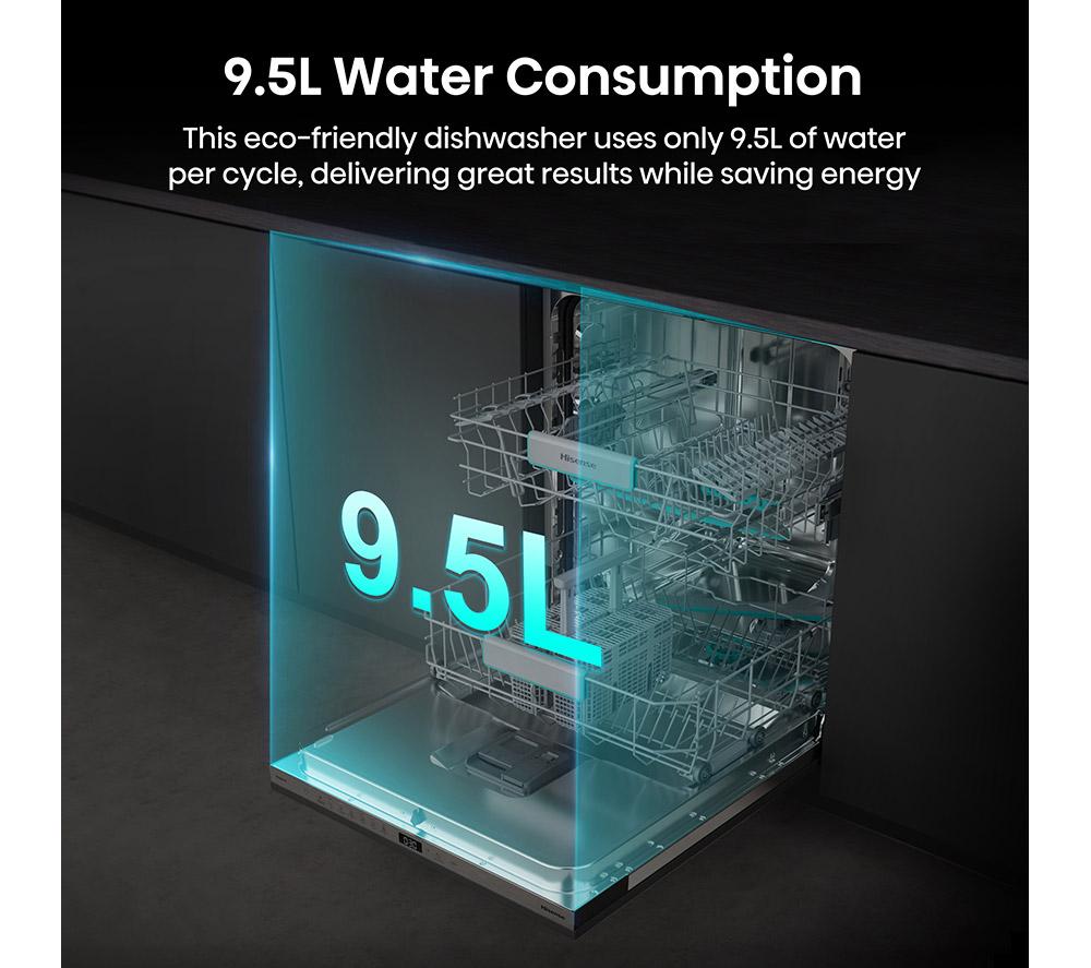 HISENSE HV642C65UK Full-size Fully Integrated Dishwasher image number 8 of 19