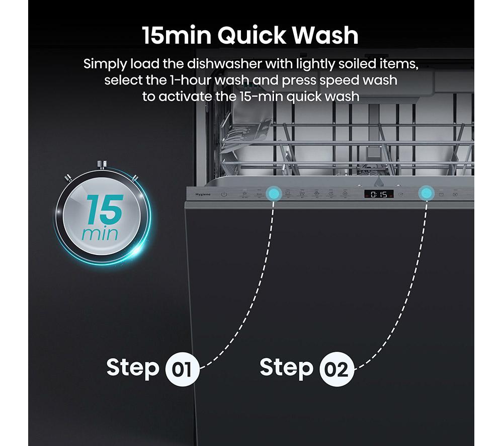 HISENSE HV663A60UK Full-size Fully Integrated Dishwasher image number 6 of 20