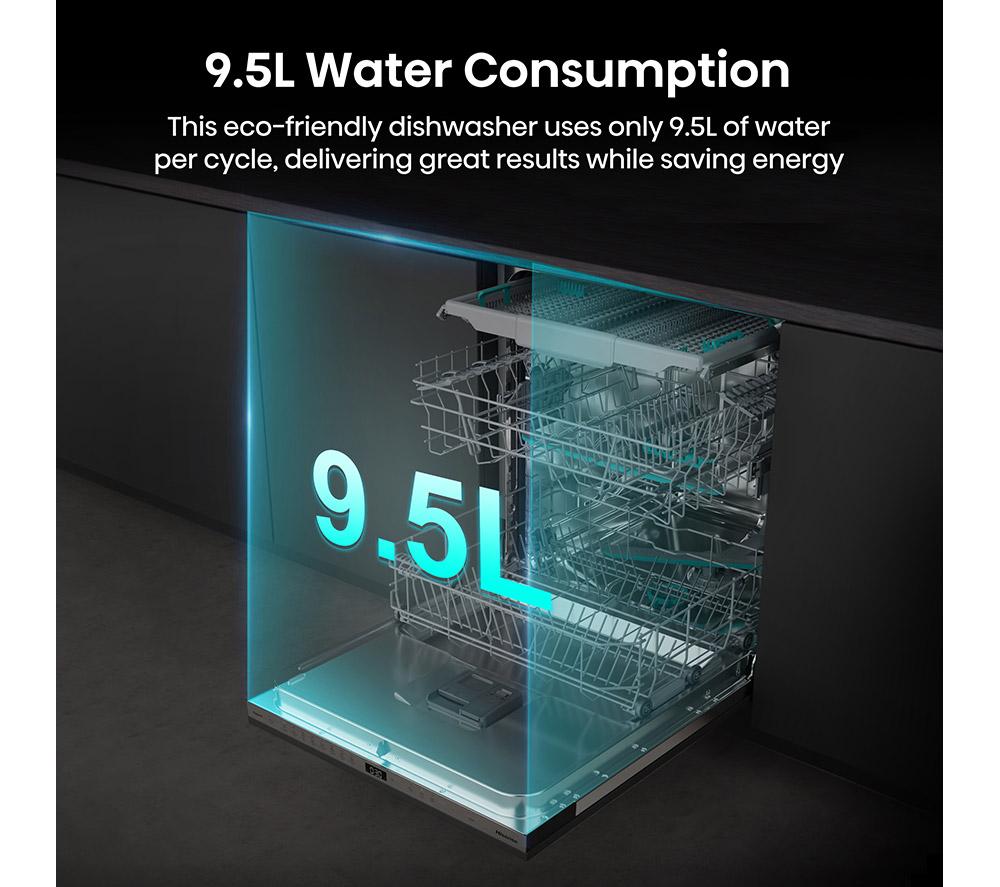 HISENSE HV663A60UK Full-size Fully Integrated Dishwasher image number 10 of 20