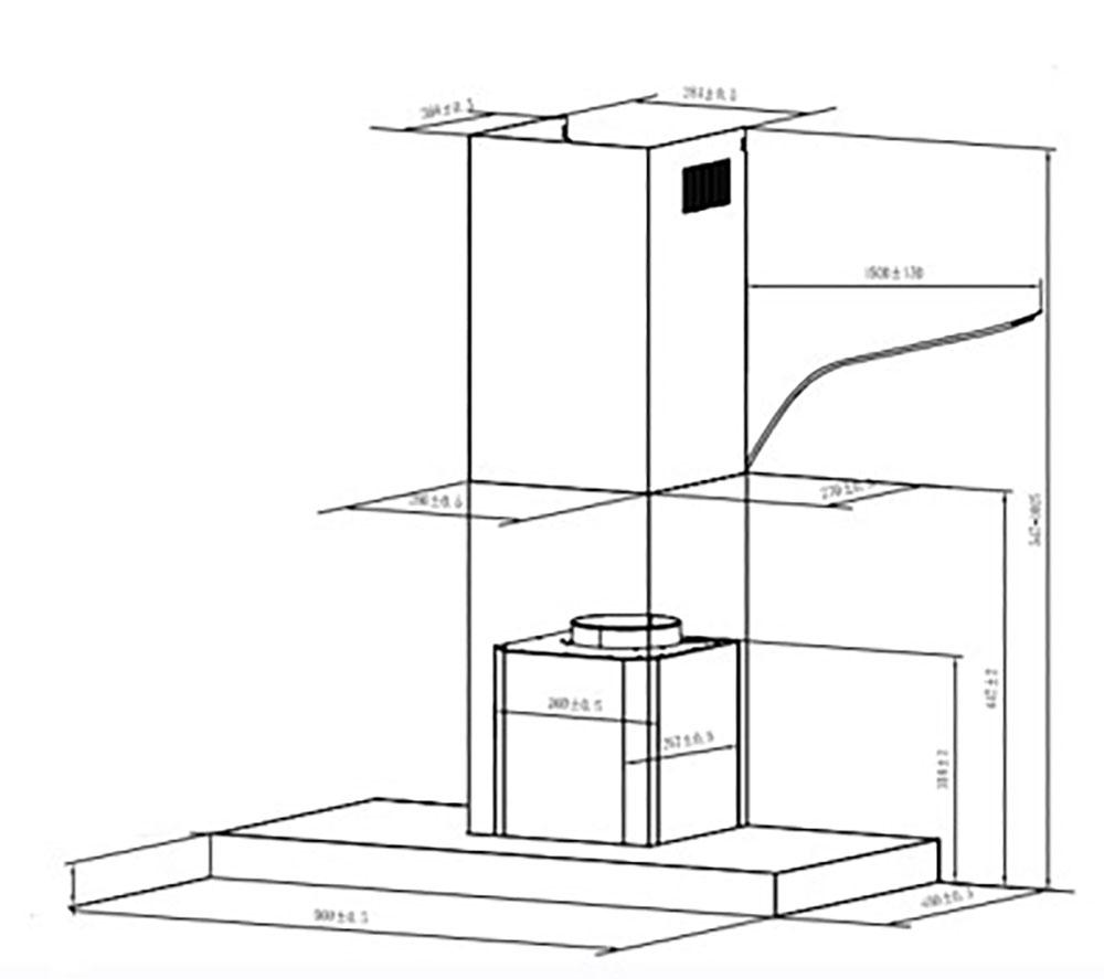 HOOVER HTS9CBH3X Chimney Cooker Hood - Stainless Steel image number 7 of 8