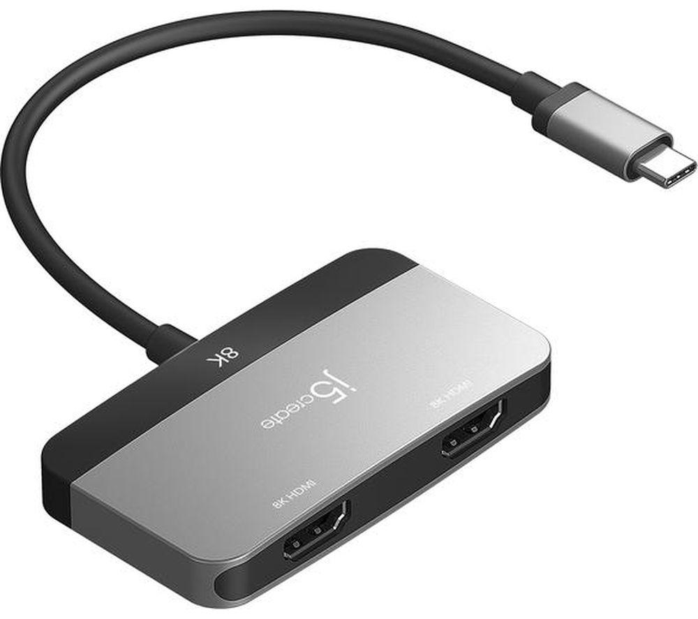 J5create Jca465-N Usb Type-C To Hdmi Gaming Adapter, Black,Silver/Grey