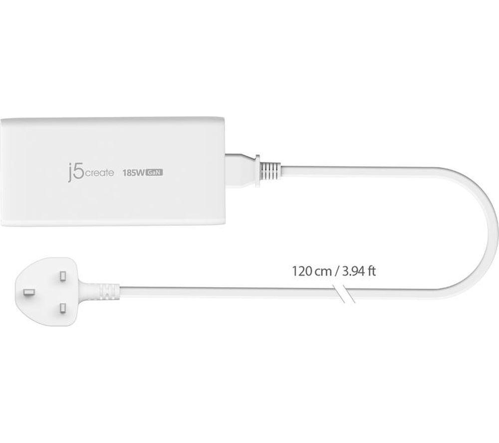 J5CREATE 3-port 185 W GaN USB Charger - 1.2 m image number 3 of 7