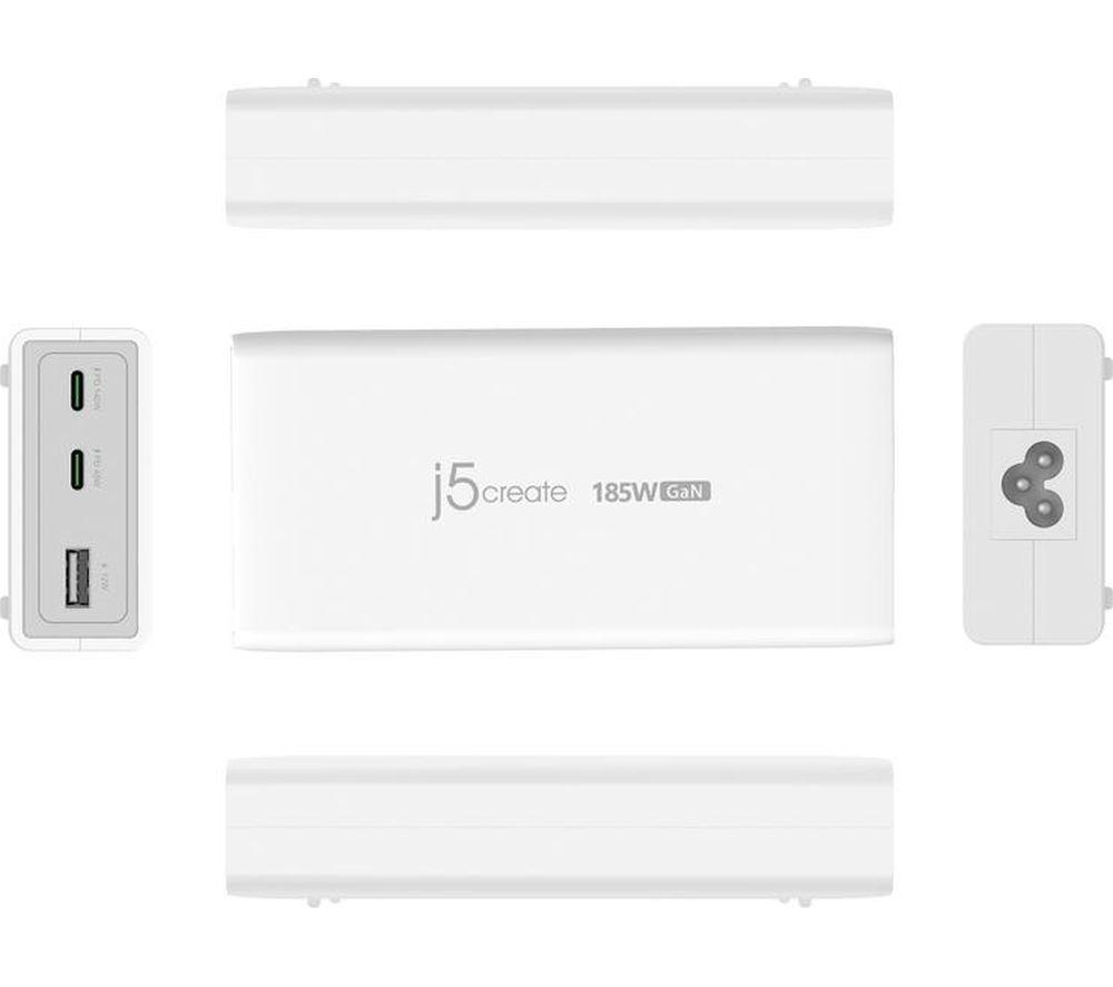 J5CREATE 3-port 185 W GaN USB Charger - 1.2 m image number 4 of 7