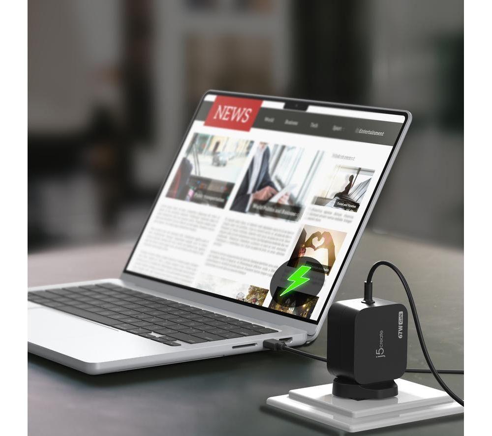 J5CREATE JUP1565DCF-FN 67 W GaN USB Charger - 1.8 m image number 3 of 9