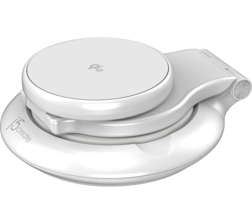 J5CREATE JUPW3415-N Qi2 3-in-1 Magnetic 15 W Wireless Charging Stand - White image number 2 of 2