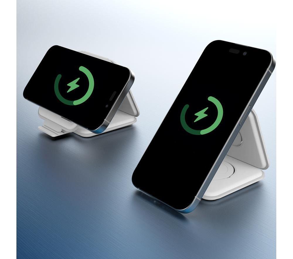 J5CREATE JUPW3215W-N Qi2 3-in-1 Magnetic 22.5 W Wireless Charging Pad - White image number 5 of 7