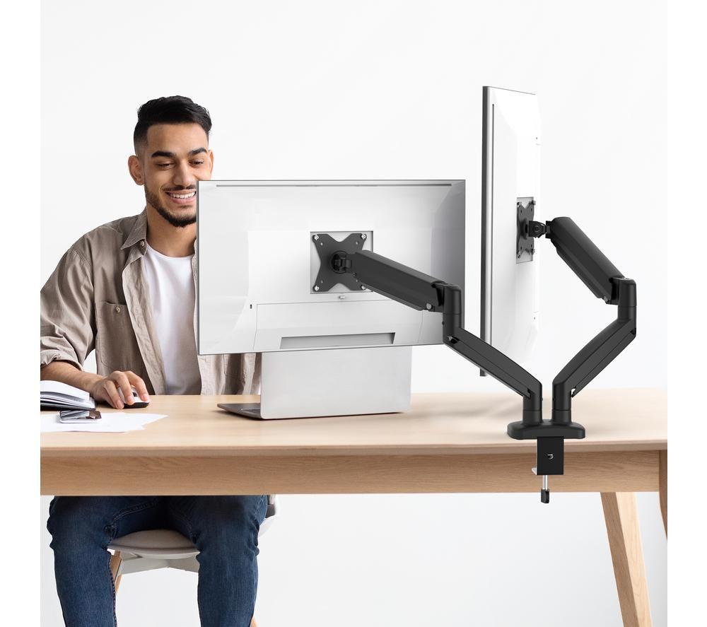 J5CREATE JTSA102-N Dual Arm Full Motion 17-32" Monitor Desk Mount - Black image number 7 of 10