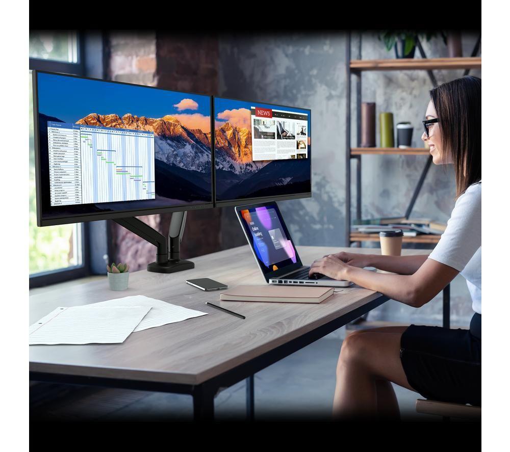 J5CREATE JTSA102-N Dual Arm Full Motion 17-32" Monitor Desk Mount - Black image number 10 of 10
