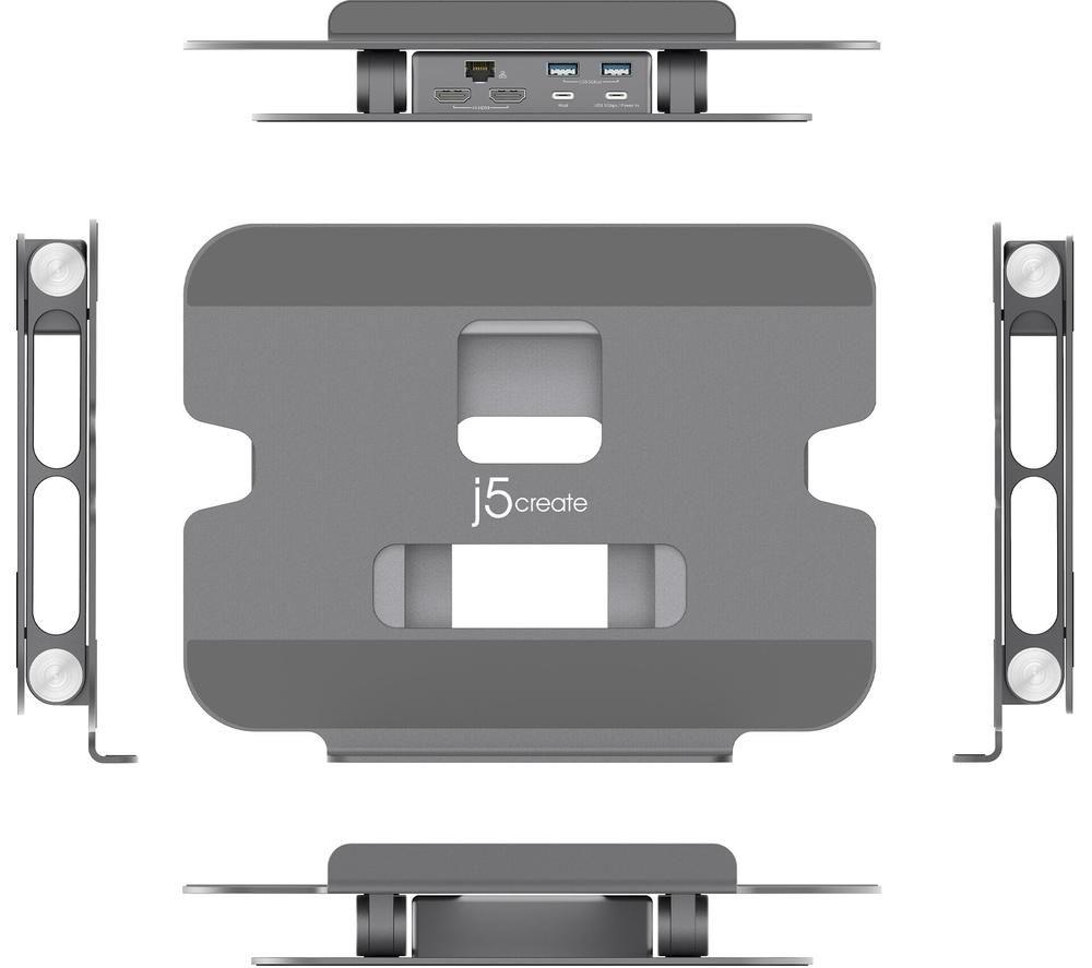 J5CREATE JTS427 Multi-Angle Stand & Dual HDMI Docking Station - Space Grey image number 5 of 6