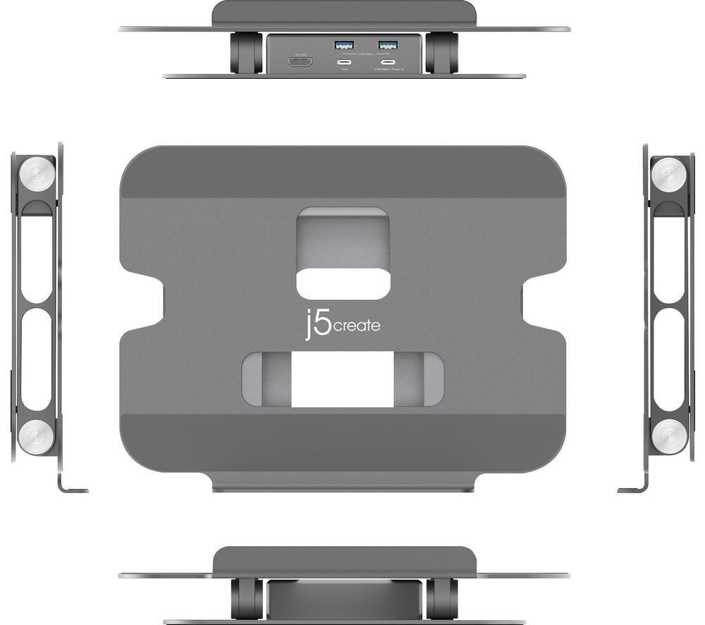 J5CREATE JTS327 Multi-Angle Stand & Docking Station - Space Grey image number 3 of 8