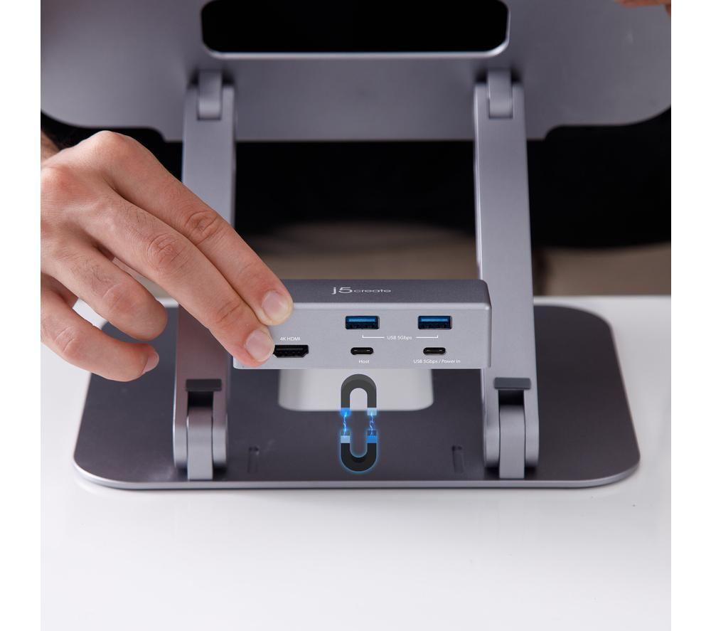 J5CREATE JTS327 Multi-Angle Stand & Docking Station - Space Grey image number 6 of 8