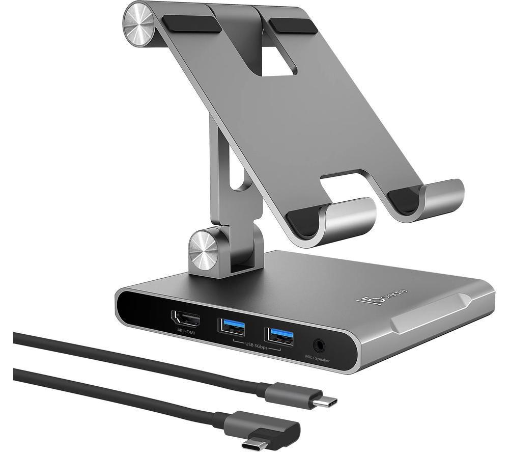 J5CREATE JTS224 Multi-Angle Stand & Docking Station - Space Grey image number 2 of 4