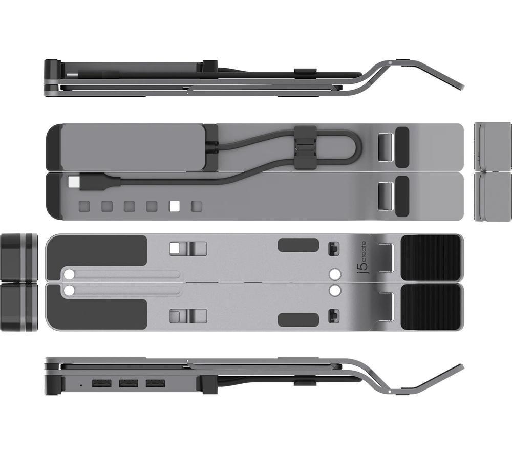 J5CREATE JTS223 Multi-Angle Stand & USB Docking Station - Space Grey image number 3 of 9