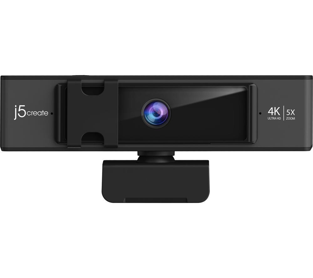 J5create Jvcu435 Usb™ 4K Ultra Hd Webcam With 5X Digital Zoom Remote Control, Black And Silver - Image 3