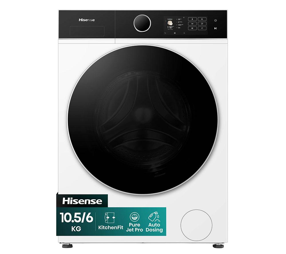 HISENSE KitchenFit 5i Series WD5I1045BWQ WiFi-enabled 10.5 kg Washer Dryer - White, White