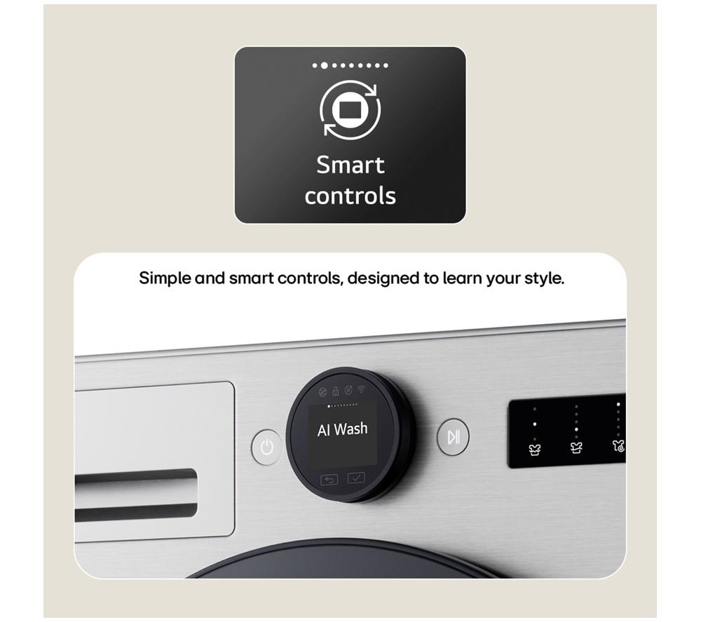 LG Series 7 AI Direct Drive F4X7013TBB WiFi-enabled 13 kg 1400 Spin Washing Machine - Matte Black image number 4 of 16