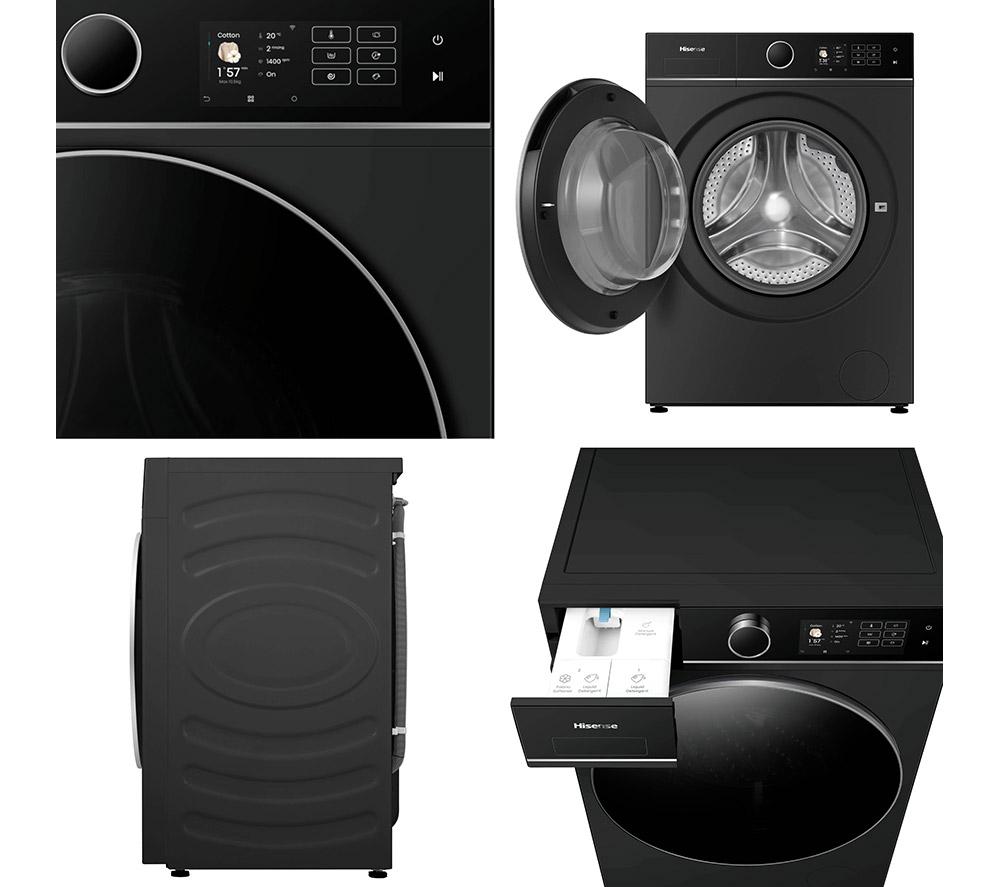 HISENSE KitchenFit 5i Series WD5I1045BBQ WiFi-enabled 10.5 kg Washer Dryer - Black image number 13 of 29