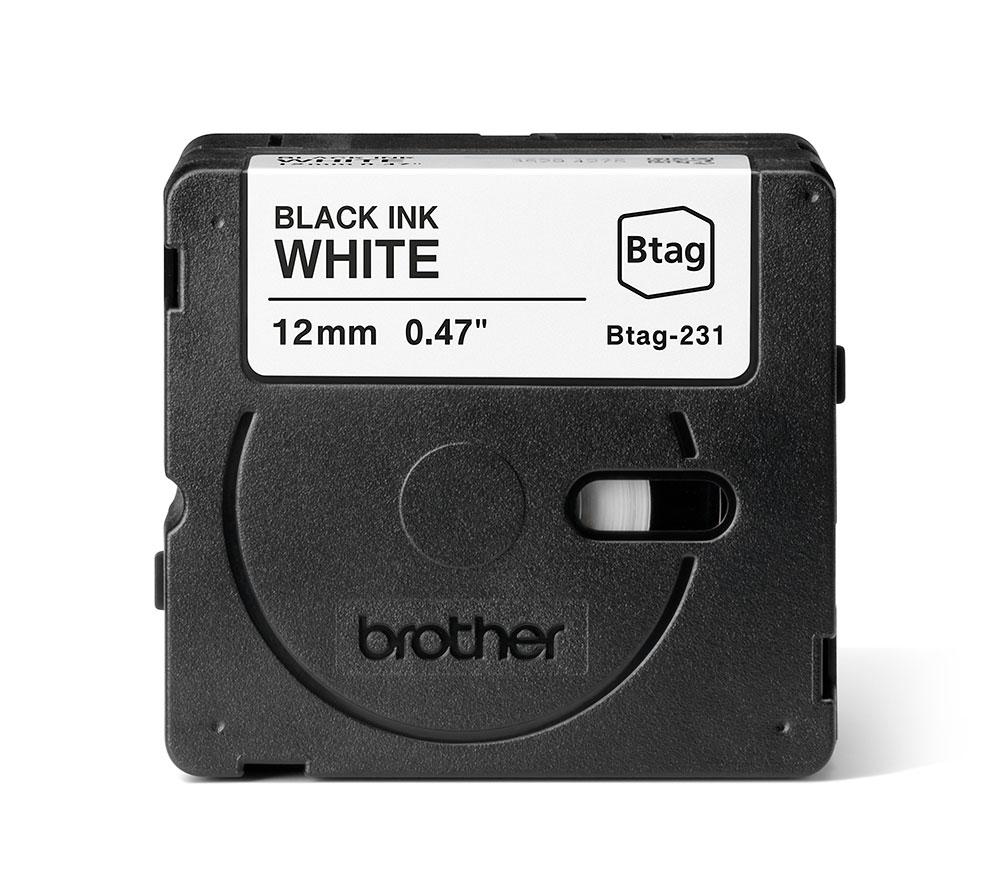 BROTHER BTAG-231 Labelling Tape Cassette - Black on White, 12 mm image number 3 of 6