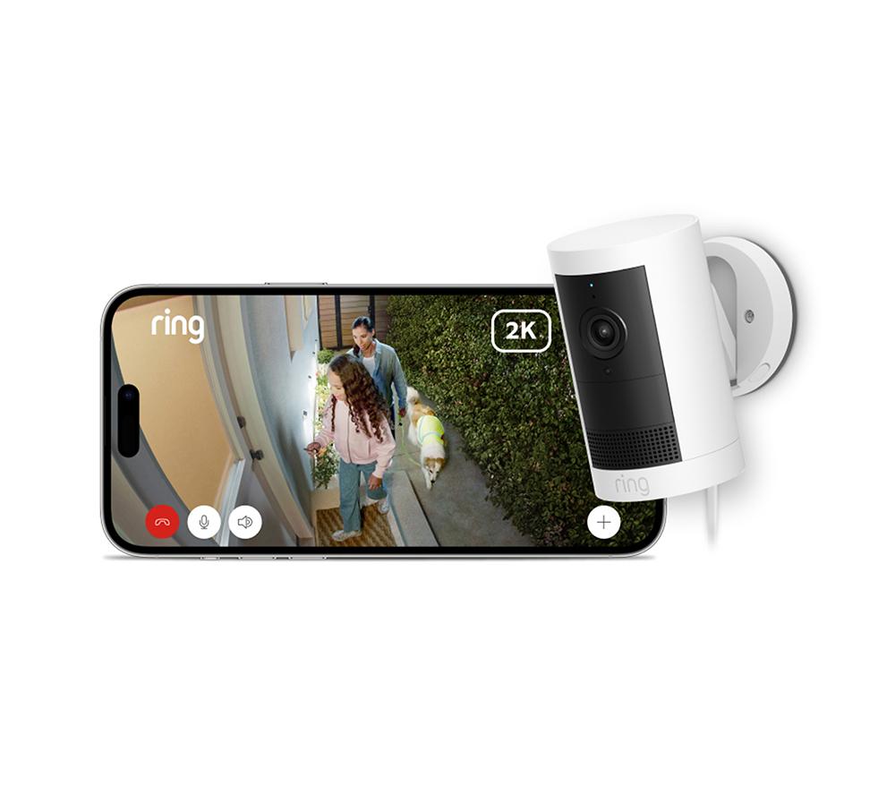 RING Outdoor Cam Plus Plug-in 2K WiFi Security Camera - White image number 2 of 7