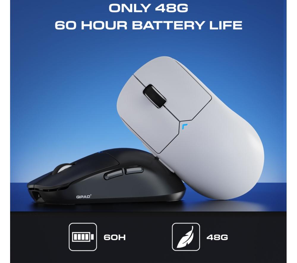 QPAD Mark Model 1 Wireless Optical Gaming Mouse - White image number 5 of 12