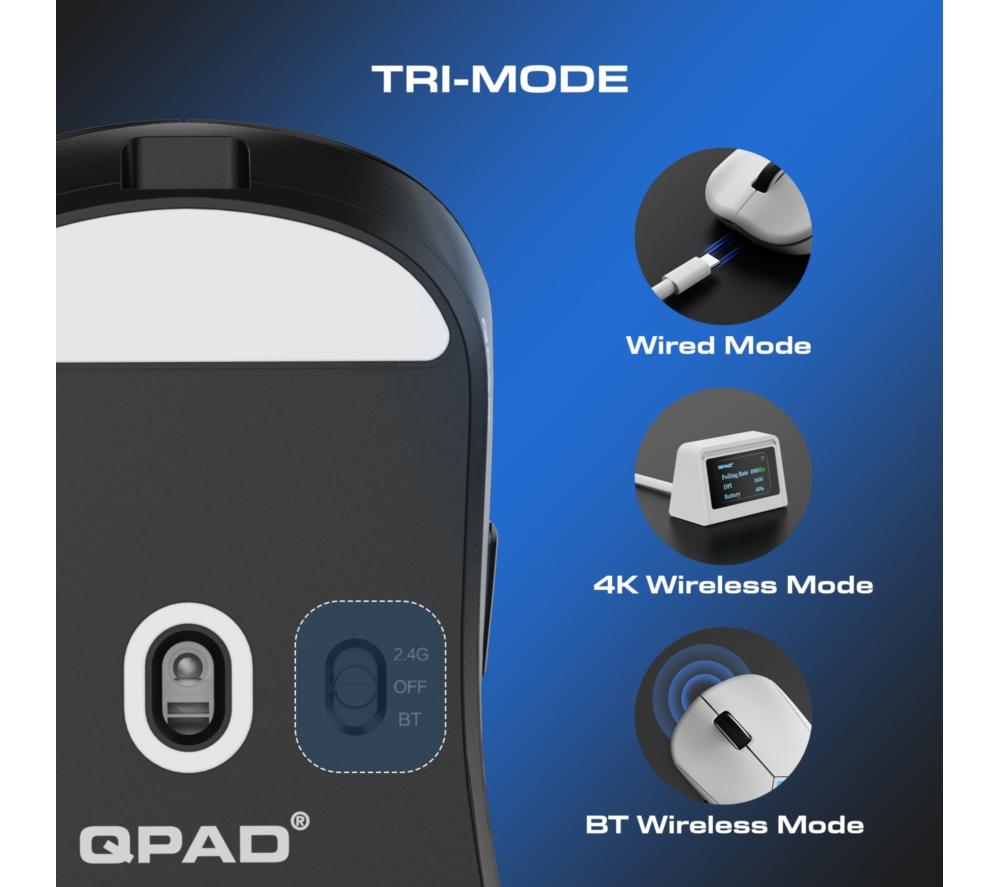 QPAD Mark Model 3 Wireless Optical Gaming Mouse - White image number 8 of 27