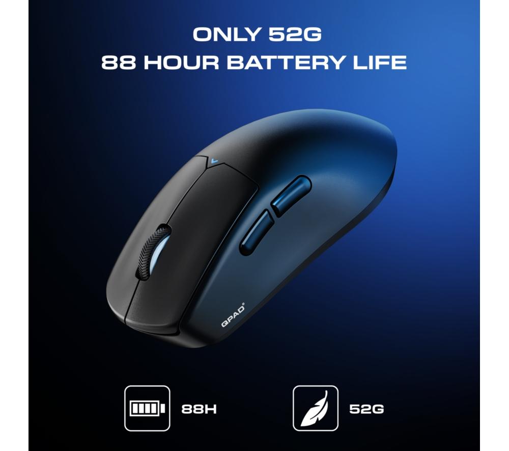 QPAD Mark Model 5 Wireless Optical Gaming Mouse - Black image number 2 of 27