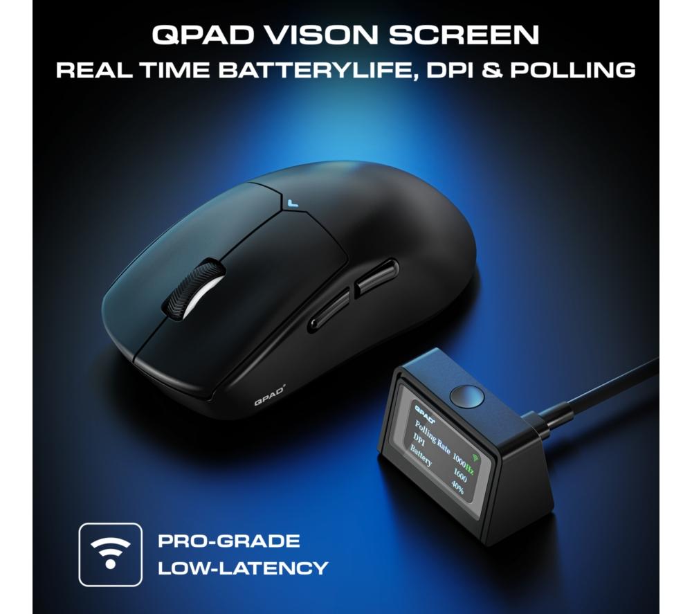 QPAD Mark Model 5 Wireless Optical Gaming Mouse - Black image number 4 of 27