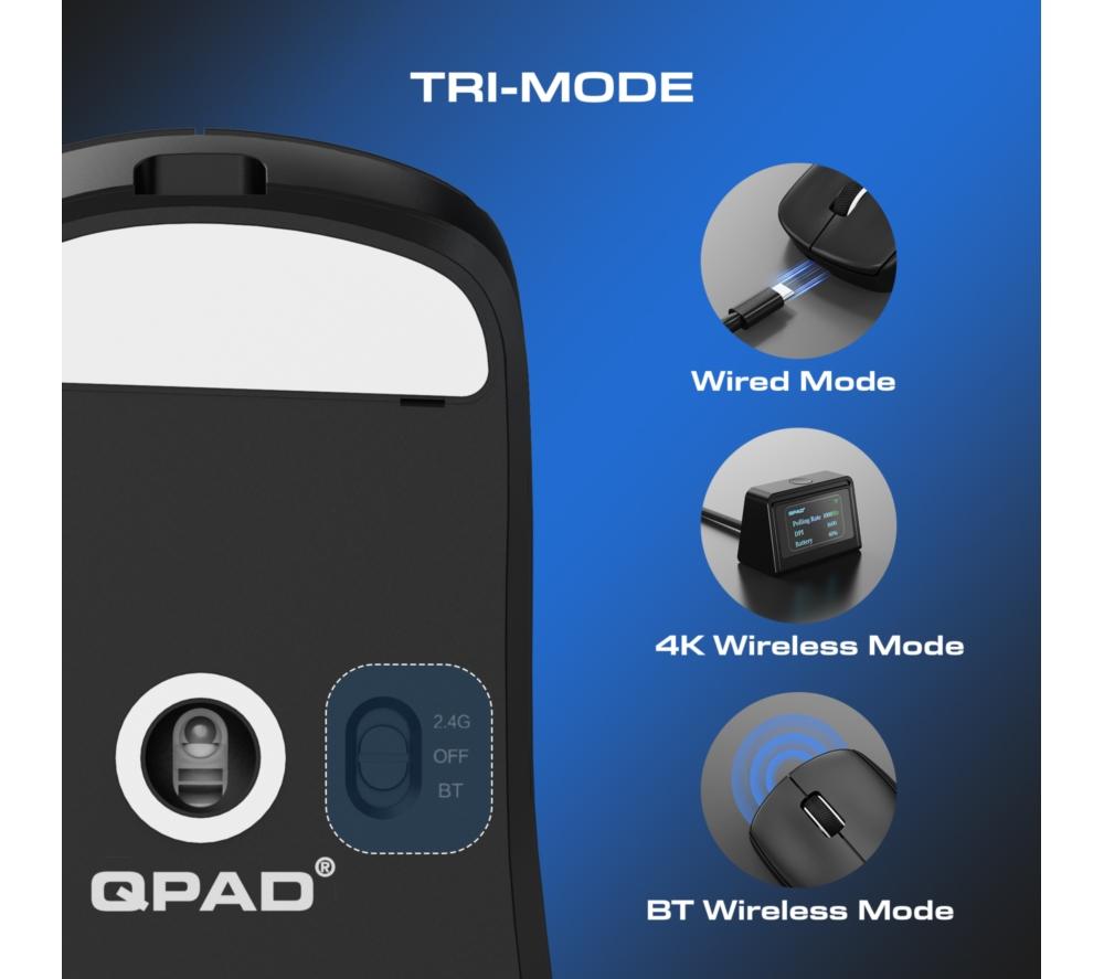 QPAD Mark Model 5 Wireless Optical Gaming Mouse - Black image number 9 of 27