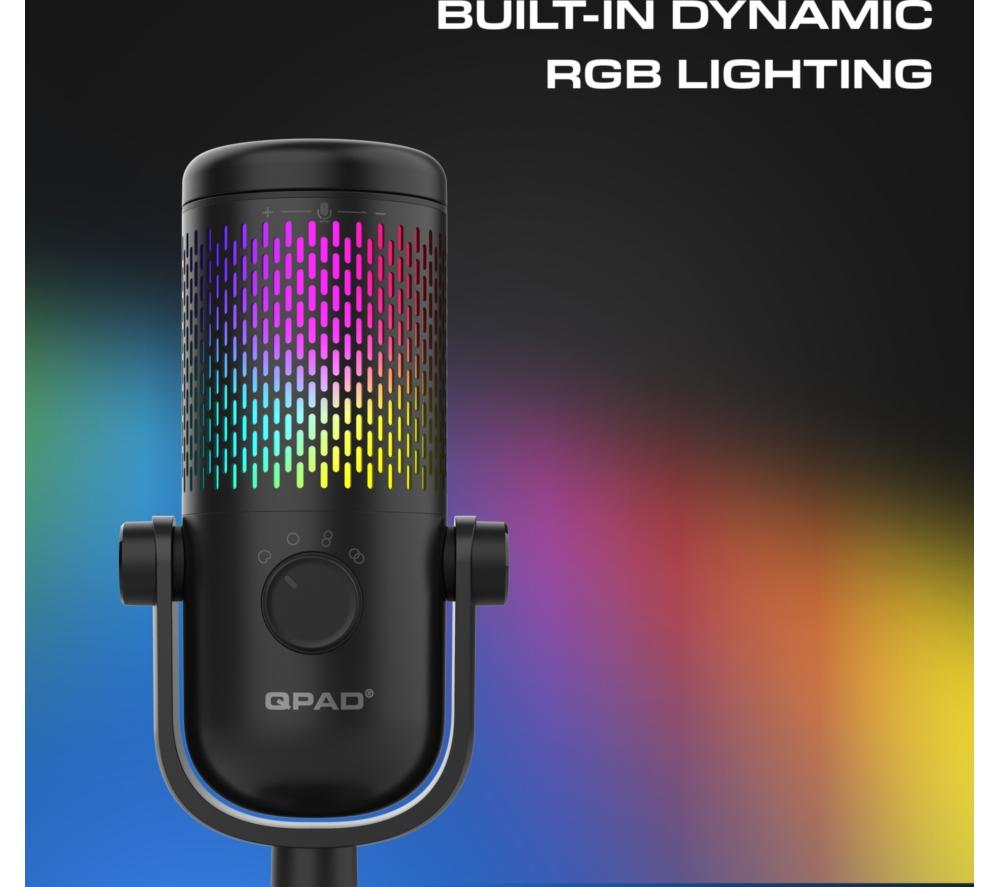 QPAD Omnibeam Stream RGB Pro Microphone - Black image number 6 of 8