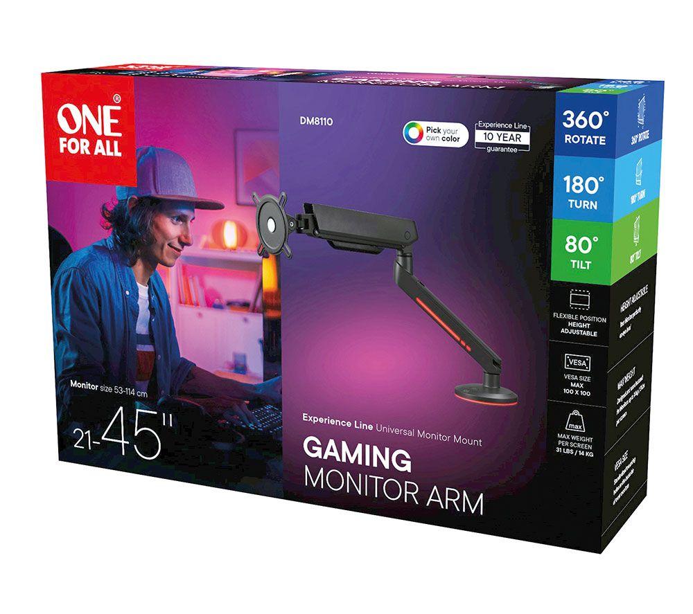 ONE FOR ALL DM8110 Universal Gaming Single Arm 21-45" Monitor Desk Mount - Anthracite & Black image number 8 of 8