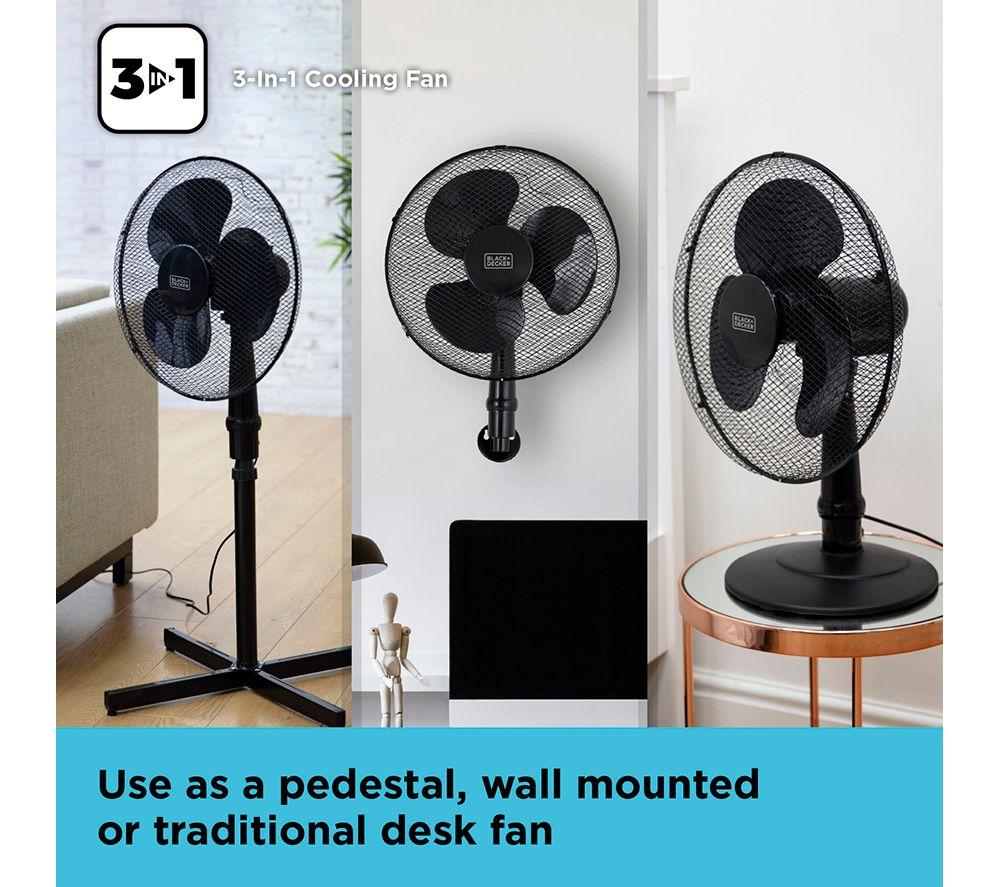 BLACK + DECKER BXFP51005GB 3-in-1 16" Pedestal Fan - Black image number 3 of 7
