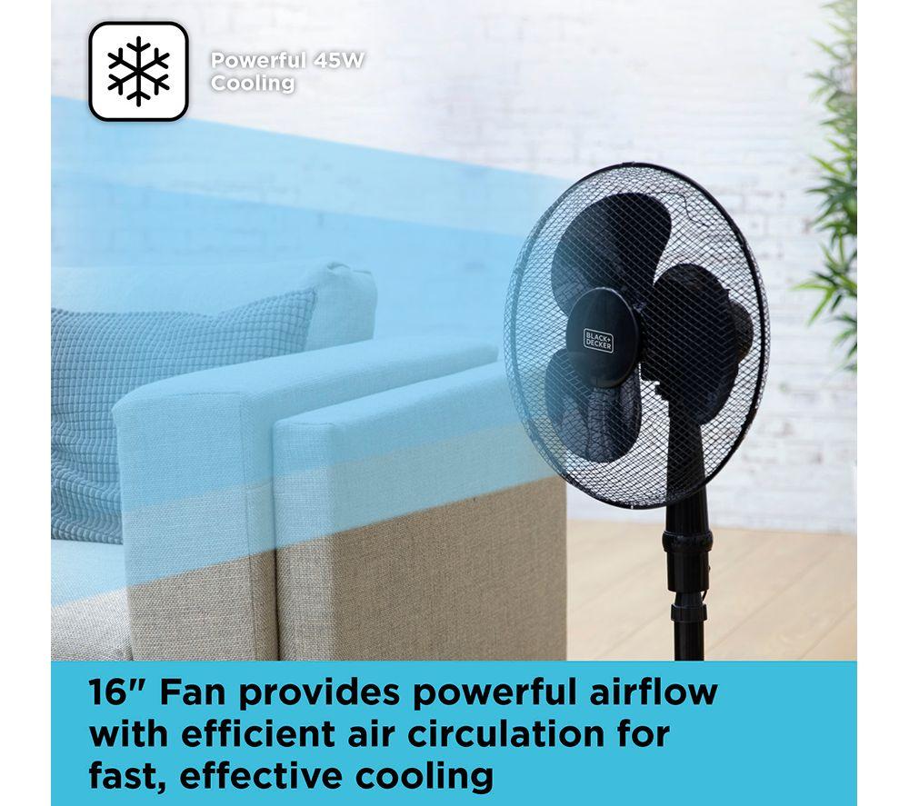 BLACK + DECKER BXFP51005GB 3-in-1 16" Pedestal Fan - Black image number 4 of 7