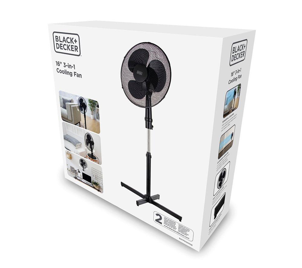 BLACK + DECKER BXFP51005GB 3-in-1 16" Pedestal Fan - Black image number 6 of 7