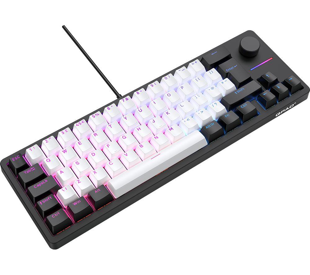 QPAD Loop 65 Model 1 Gasket Mechanical Gaming Keyboard - Black & White image number 2 of 5