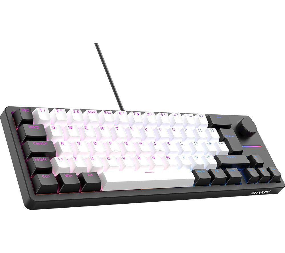 QPAD Loop 65 Model 1 Gasket Mechanical Gaming Keyboard - Black & White image number 4 of 5