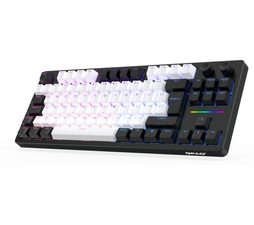 QPAD Loop TKL Mechanical Gaming Keyboard - Black & White