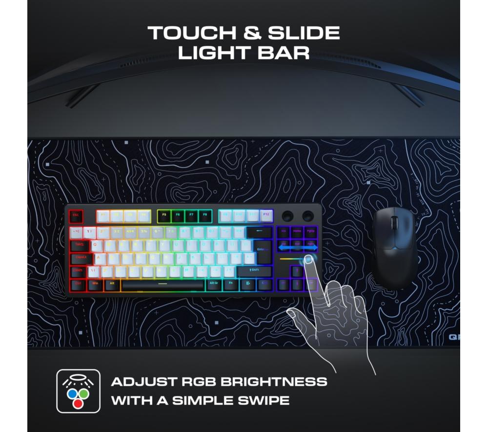 QPAD Loop TKL Mechanical Gaming Keyboard - Black & White image number 4 of 17