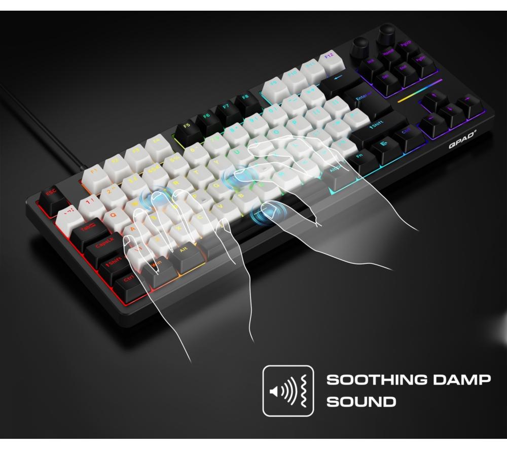 QPAD Loop TKL Mechanical Gaming Keyboard - Black & White image number 8 of 17