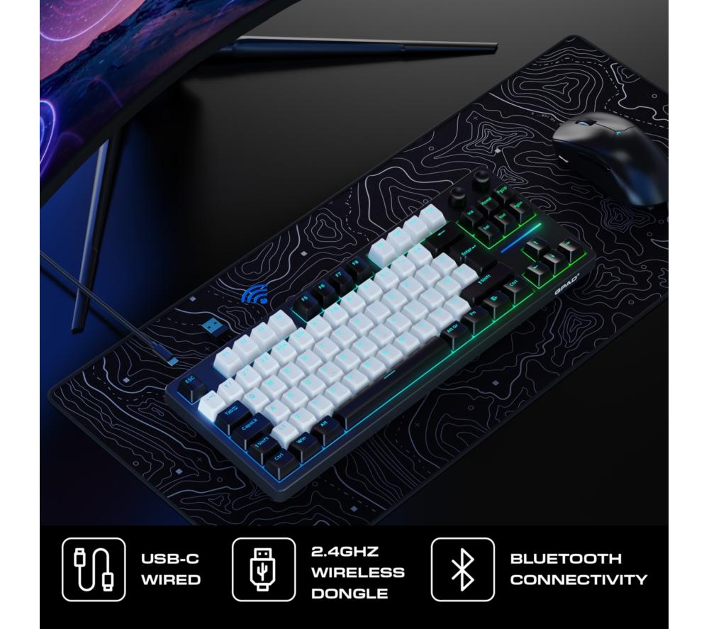 QPAD Loop TKL Mechanical Gaming Keyboard - Black & White image number 9 of 17