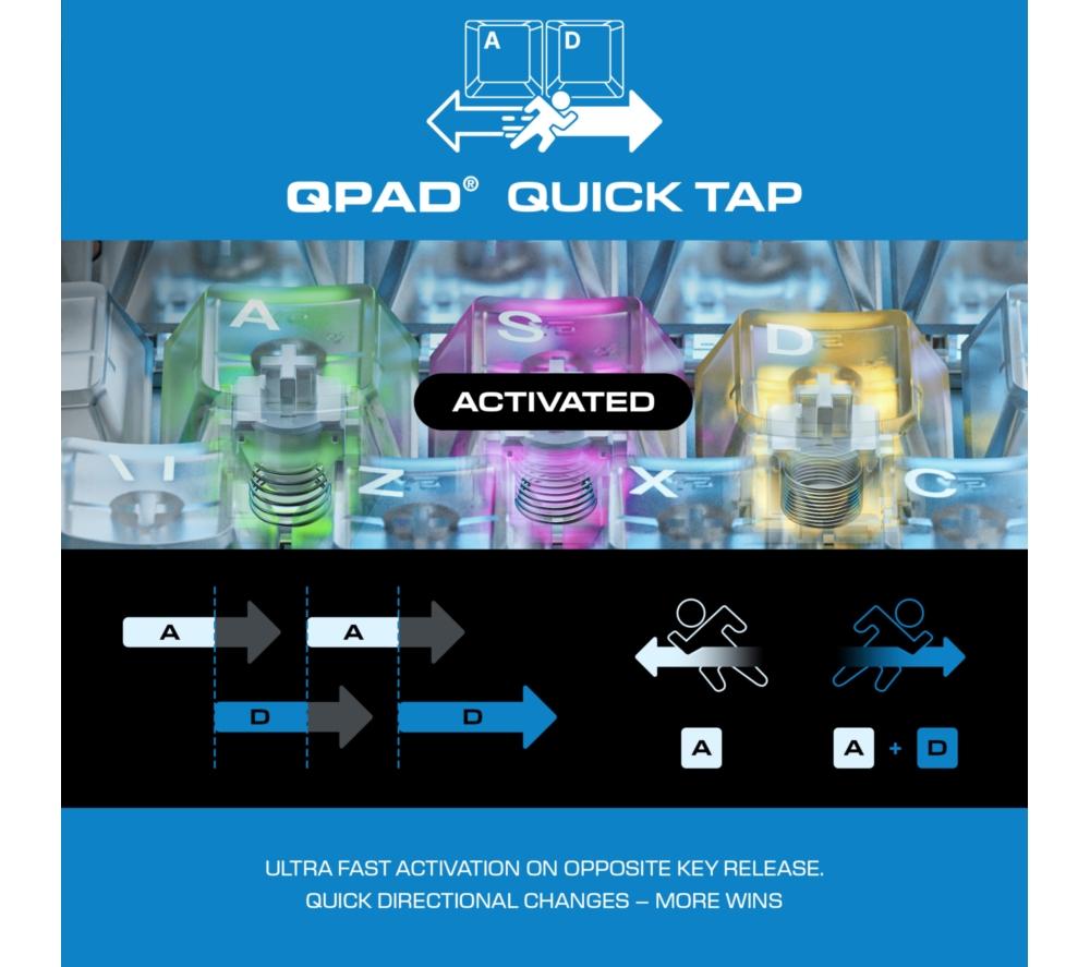 QPAD Flux 65 Magnetic Hall Effect Gaming Keyboard - White image number 5 of 15