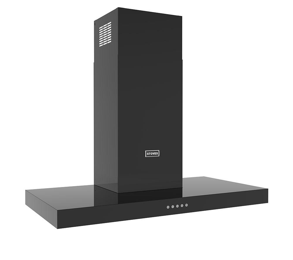 STOVES Sterling 100T Flat Chimney Cooker Hood - Black image number 2 of 3