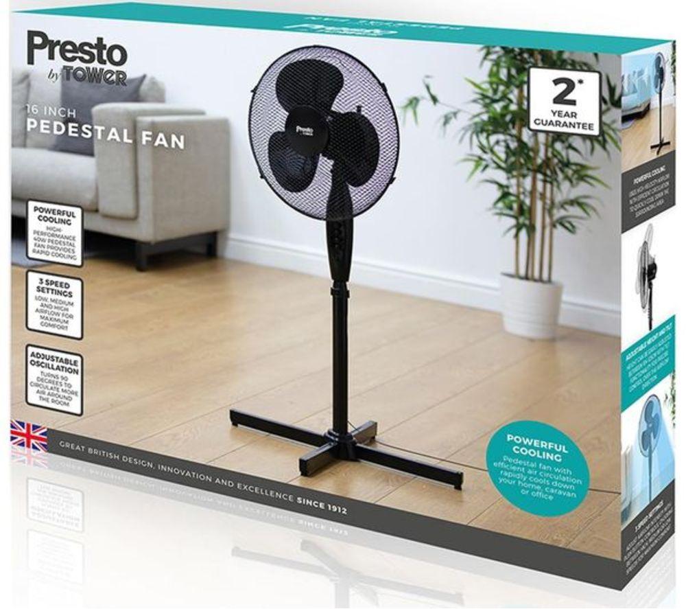TOWER Presto PT633000B 16" Pedestal Fan - Black image number 12 of 12