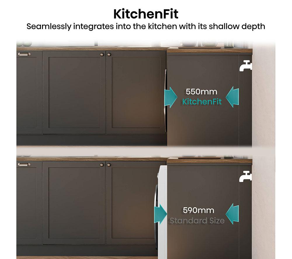 HISENSE KitchenFit 5i Series WF5I1045BWQ WiFi-enabled 10.5 kg 1400 Spin Washing Machine - White image number 4 of 29