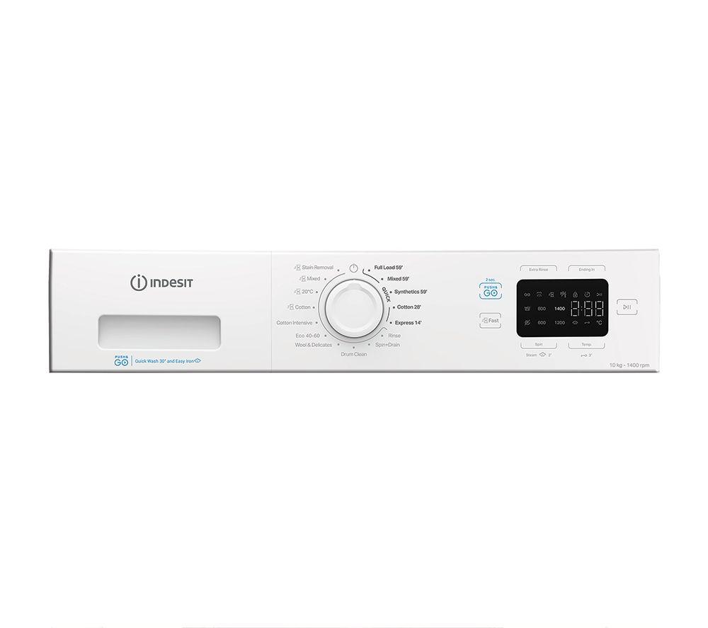 INDESIT Push&Go IP 1046 UK 10 kg 1400 Spin Washing Machine - White image number 6 of 7