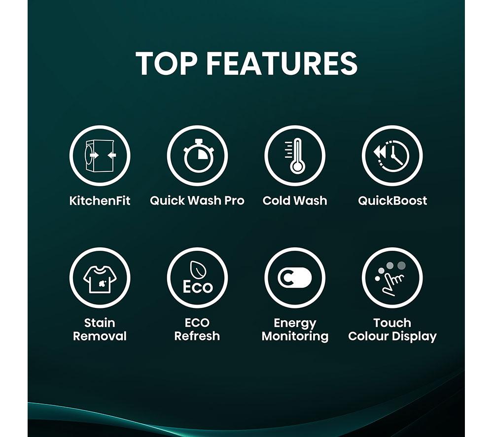 HISENSE KitchenFit 5i Series WF5I9043BWFS WiFi-enabled 9 kg 1400 Spin Washing Machine - White image number 2 of 27