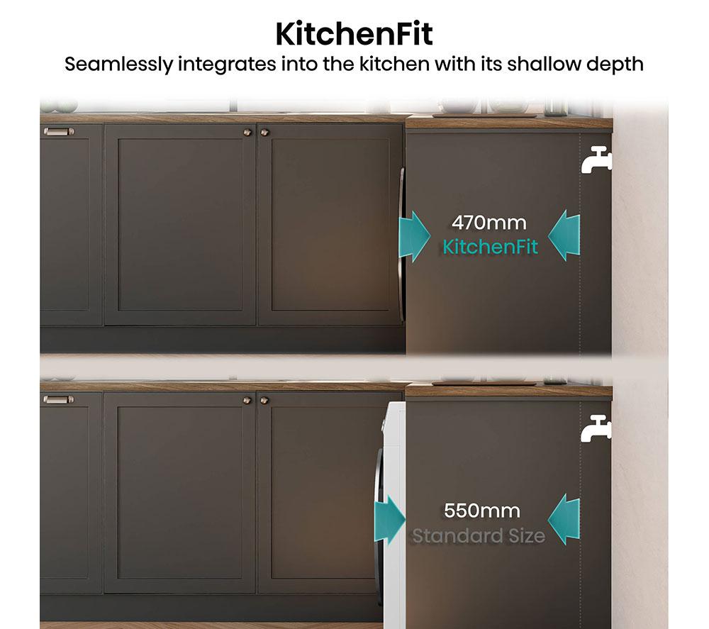 HISENSE KitchenFit 5i Series WF5I9043BWFS WiFi-enabled 9 kg 1400 Spin Washing Machine - White image number 4 of 27