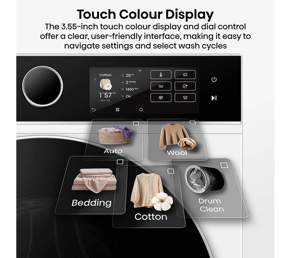 HISENSE KitchenFit 5i Series WF5I9043BWFS WiFi-enabled 9 kg 1400 Spin Washing Machine - White image number 12 of 27